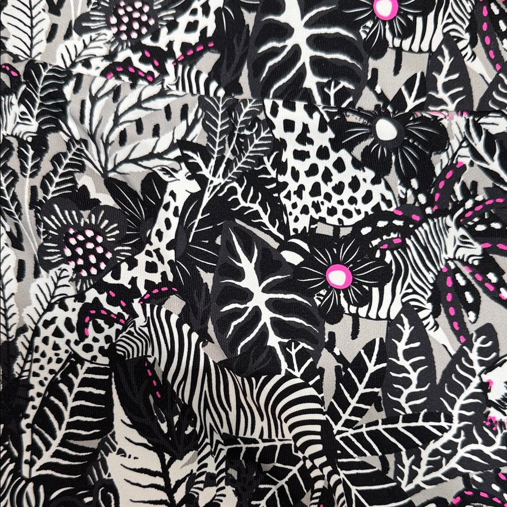 Black and White Safari Print UPF Skort with Pink Accents - Picture 5 of 5
